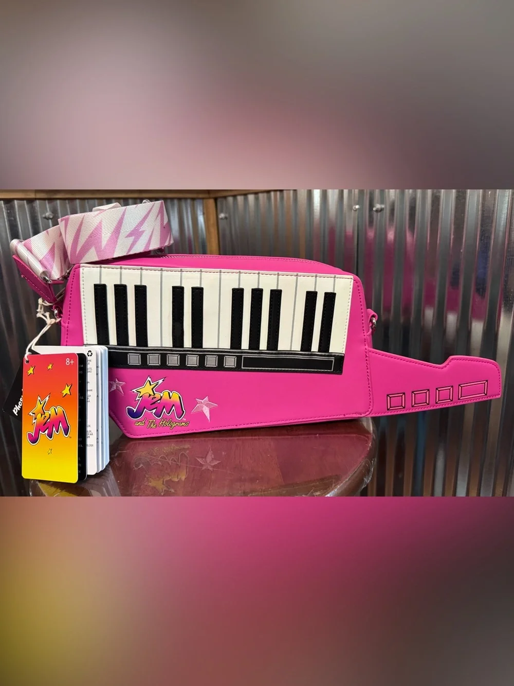 JEM and the Holograms Figural Keytar Glow Crossbody Bag